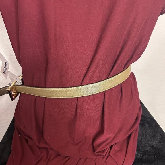 Michael Kors Reversible Faux Leather Belt in Cognac and Gold Size XL - Picture 6 of 12